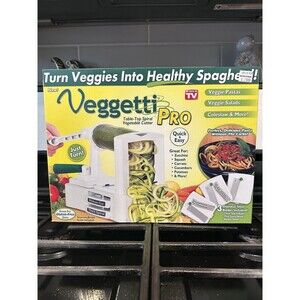 VEGETABLE CUTTER Veggetti Pro TABLE TOP SPIRAL With 3 Stainless Steel Blades